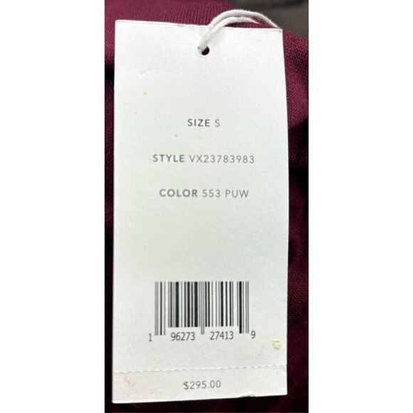 Vince Gathered Long Sleeve Midi Dress in Plum Wine NWT Size Small - Picture 6 of 7